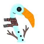 winter flamingo - snowman